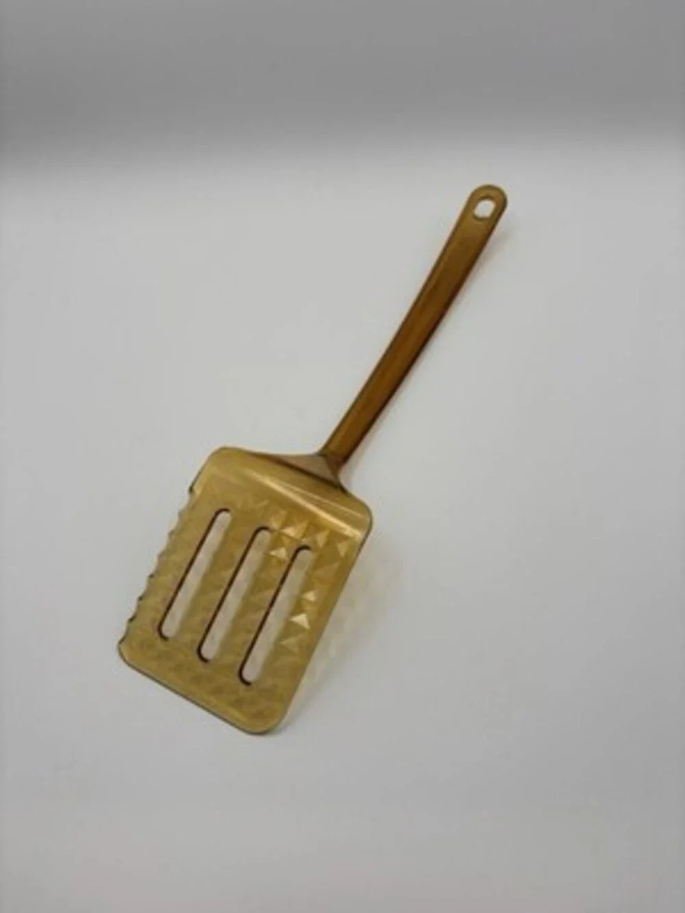 Ultratemp Amber Plastic Slotted Spatula Kitchen Cooking Utensil Serrated Vintage